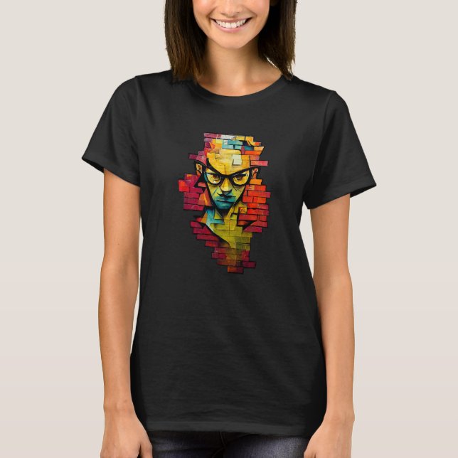 Nerdcore Grafiti Geeksta Rap är målat på T Shirt (Framsida)