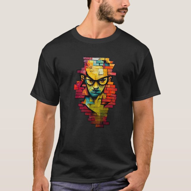 Nerdcore Grafiti Geeksta Rap är målat på T Shirt (Framsida)