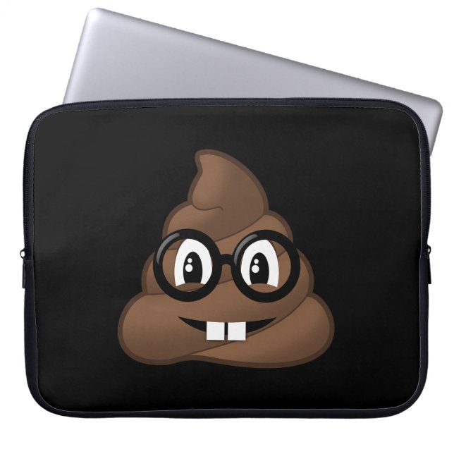 NerdexponeringsglasPoop Emoji Laptop Sleeve (Framsidan)