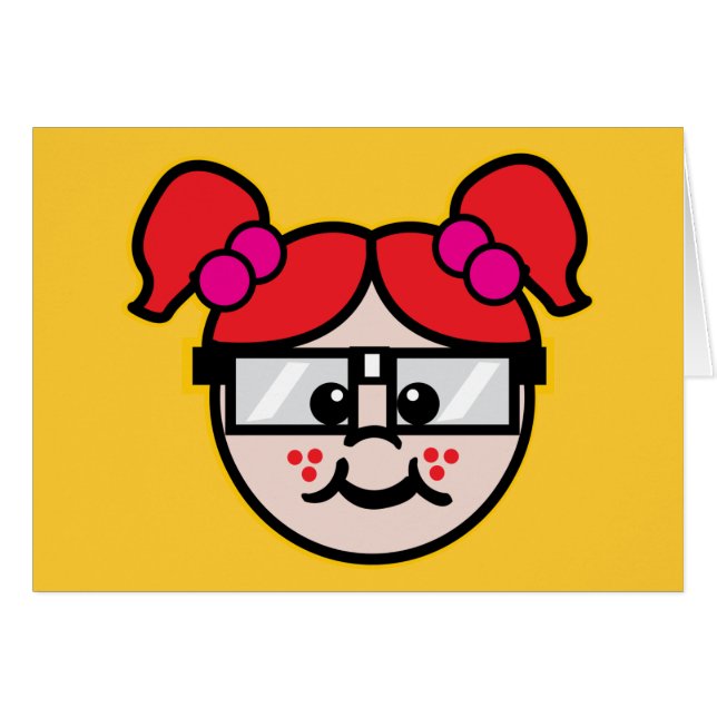 Nerdflicka Hälsningskort (Framsidan Horizontal)