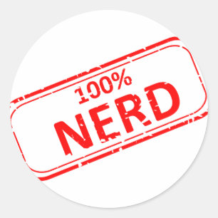 NerdGummi-frimärke 100% Runt Klistermärke