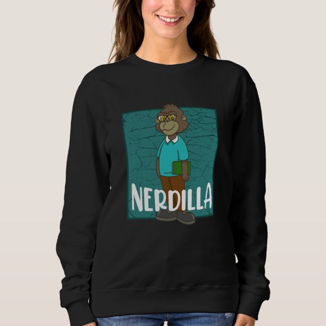 Nerdilla Nerdy Gorilla Computer Nerd T Shirt (Framsida)
