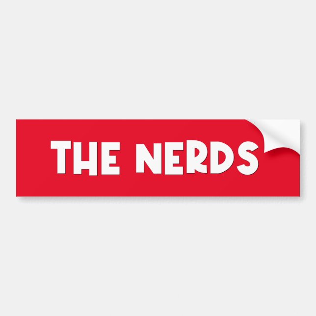 Nerds Bumper Sticker Bildekal (Framsidan)