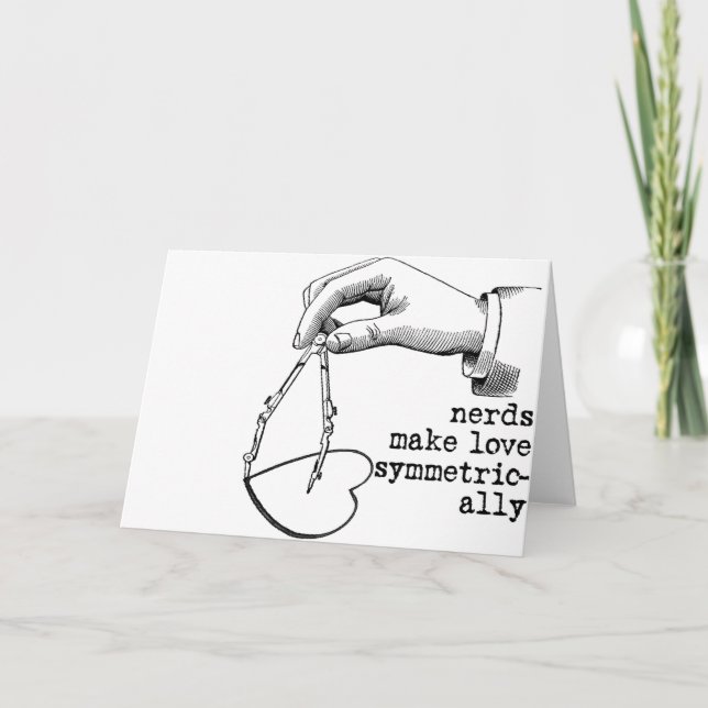 Nerds gör Kärlek symmetriskt Helgkort (Framsida)