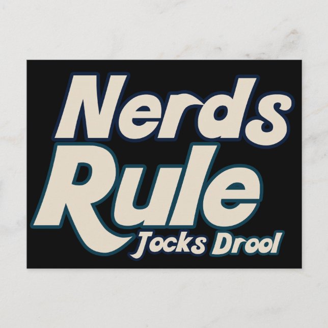 Nerds Rule Jocks Drool Vykort (Framsida)