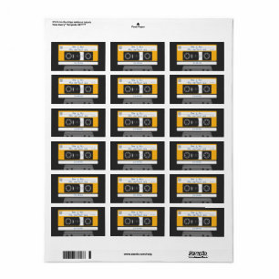 Nerdy 1980's Cassette Tape Gift Märkres Stickers Adressetikett