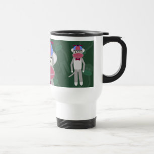 Nerdy 50 Sock monkey Tecknad Art Design Roligt Resemugg