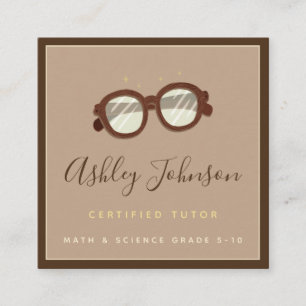 Nerdy Antique Vintage Glasses Auktoriserad Kids Tu Fyrkantigt Visitkort