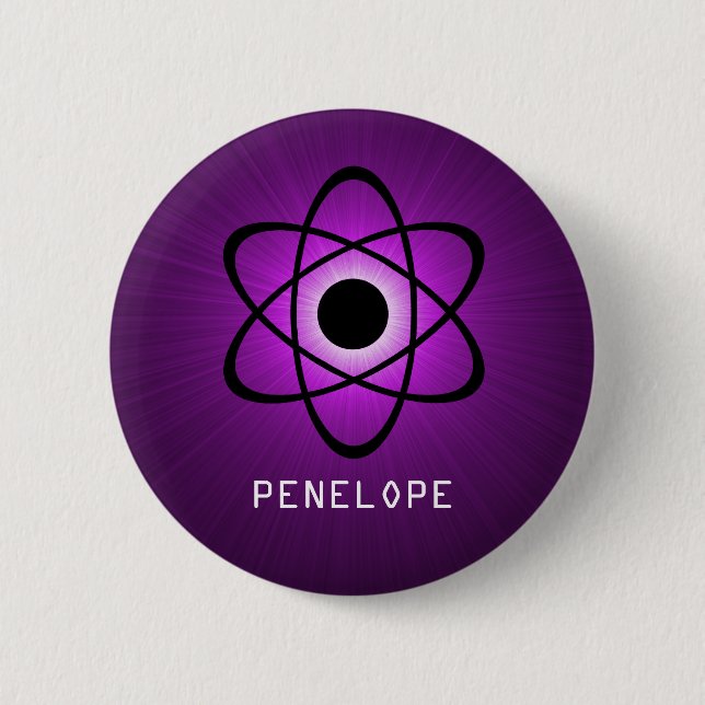 Nerdy Atomic Button, Lila Knapp (Framsida)