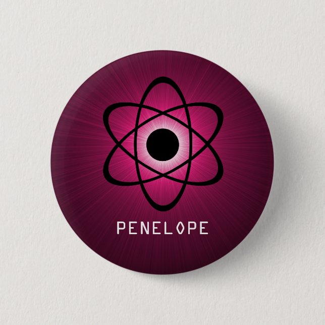 Nerdy Atomic Button, Rosa Knapp (Framsida)