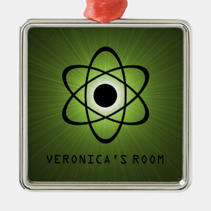 Nerdy Atomic Door Hanger Ornament, Grönt Julgransprydnad Metall