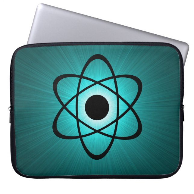 Nerdy Atomic Electronics Sleeve, Teal Laptop Fodral (Framsidan)