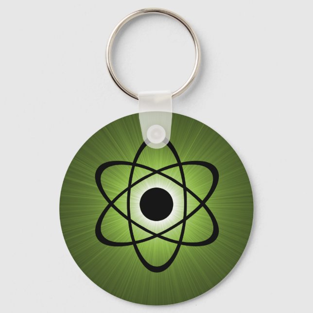 Nerdy Atomic Keychain, Grönt Nyckelring (Framsida)