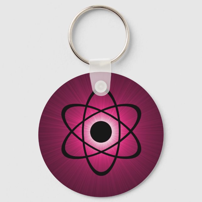 Nerdy Atomic Keychain, Rosa Nyckelring (Framsida)