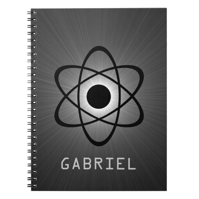 Nerdy Atomic Notebook, Grått Anteckningsbok (Framsidan)