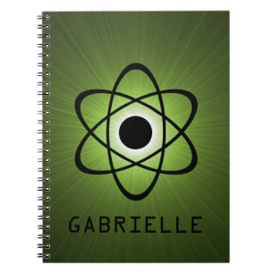 Nerdy Atomic Notebook, Grönt Anteckningsbok Med Spiral