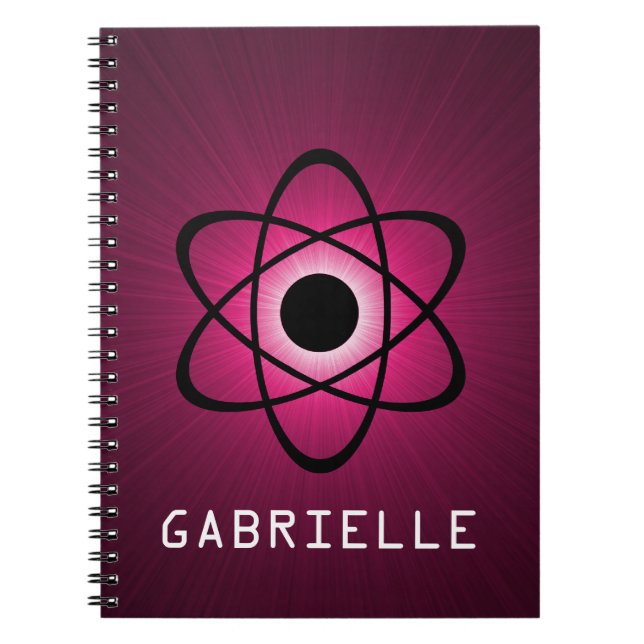 Nerdy Atomic Notebook, Rosa Anteckningsbok Med Spiral (Framsidan)