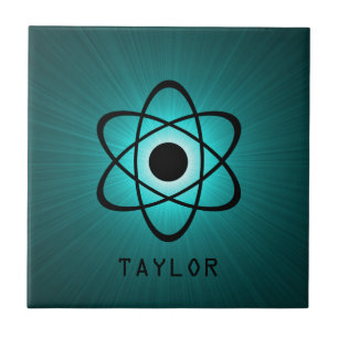 Nerdy Atomic Tile, Teal Kakelplatta