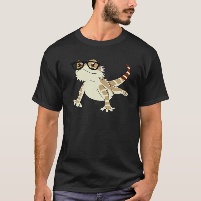 Nerdy Bearded Dragon Funny Cute T Shirt (Framsida)
