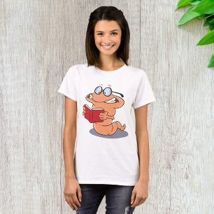 Nerdy Bookworm Reading A Bok T Shirt