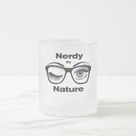 Nerdy by Nature Funny Geek Design with Glasses Frostad Glasmugg