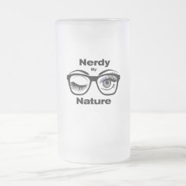 Nerdy by Nature Funny Geek Design with Glasses Frostat Ölglas
