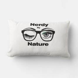 Nerdy by Nature Funny Geek Design with Glasses Lumbarkudde