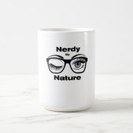 Nerdy by Nature Funny Geek Design with Glasses Magisk Mugg