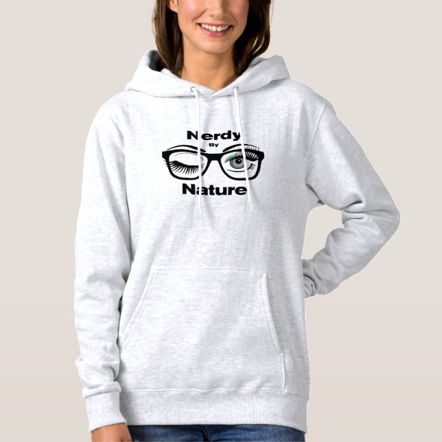 Nerdy by Nature Funny Geek Design with Glasses T Shirt (Framsida)