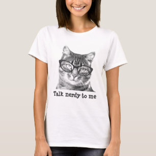 Nerdy cat t shirts för kvinnor