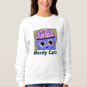 Nerdy Cats, hjärndesign T Shirt