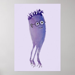 Nerdy Character Funny Cute Geek Lila Poster