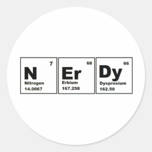 Nerdy Chemistry Product! Runt Klistermärke