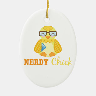Nerdy Chick Julgransprydnad Keramik