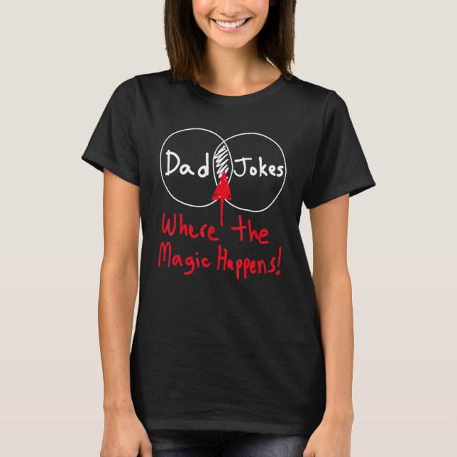 Nerdy Dad Jokes Venn Diagram Where The Magic Happe T Shirt (Framsida)