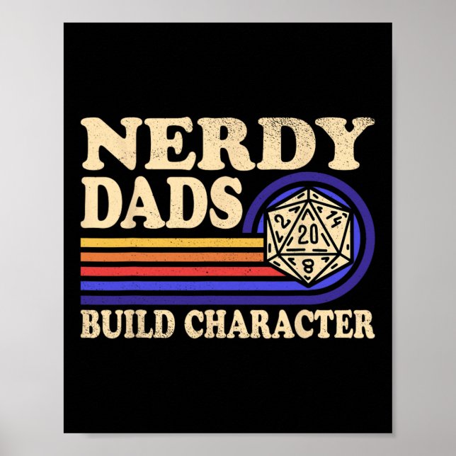 Nerdy Dad Rpg Gaming D20 Tabletop Games Funny Rpg  Poster (Framsidan)