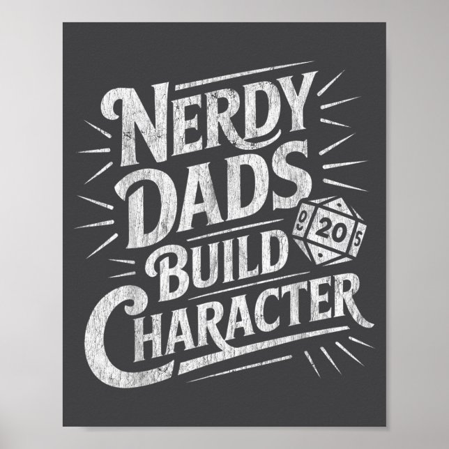 Nerdy Dads Build Character Father Humor  Poster (Framsidan)