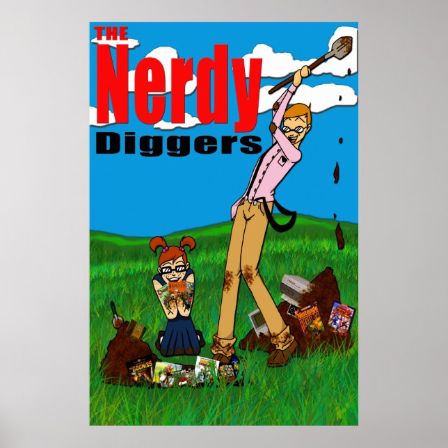 Nerdy Diggers - standardLogotyp - Poster 24x36 (Framsidan)