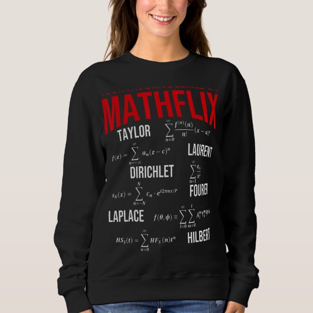 Nerdy din favoritserie på Mathflix Math Teache T Shirt (Framsida)