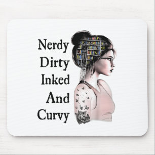 Nerdy Dirty Inked& Curvy Reading Älskare Tatto Musmatta
