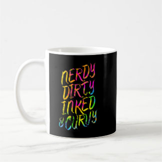 Nerdy Dirty Inked & Curvy - Tattoo Woman Girl Nerd Kaffemugg