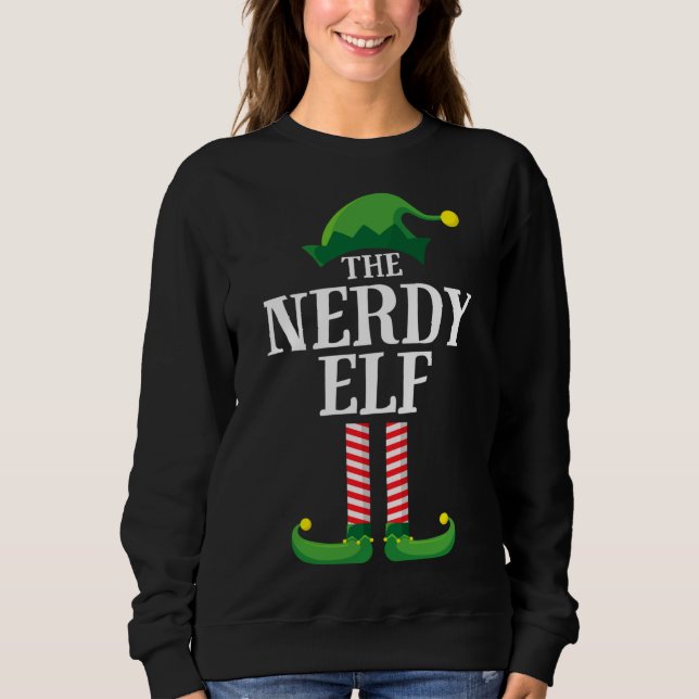 Nerdy Elf Matching Family Group jul Party T Shirt (Framsida)
