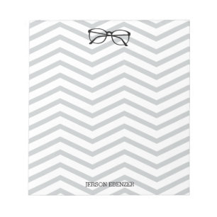 Nerdy Eyeglass Reading Chevron Masculine Anteckningsblock