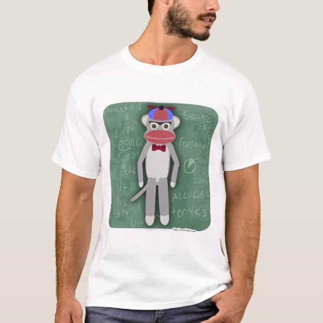 Nerdy Fifties Goofy Roligt Sock monkey Tecknad T-shirt (Framsida)