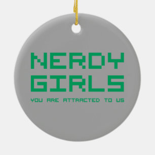 Nerdy flickor 2 julgransprydnad keramik