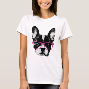 Nerdy fransk bulldoggmammaHipster Tee Shirt