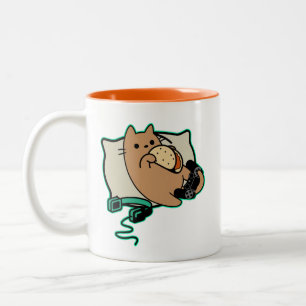 Nerdy Gamer Cat Taco Loading Game Pause Två-Tonad Mugg