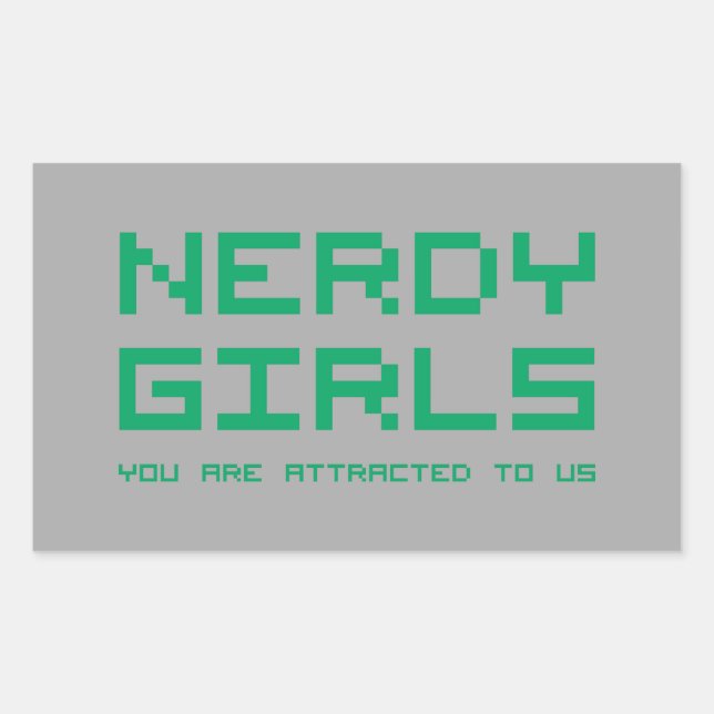 Nerdy Girls 2 Rektangulärt Klistermärke (Framsida)