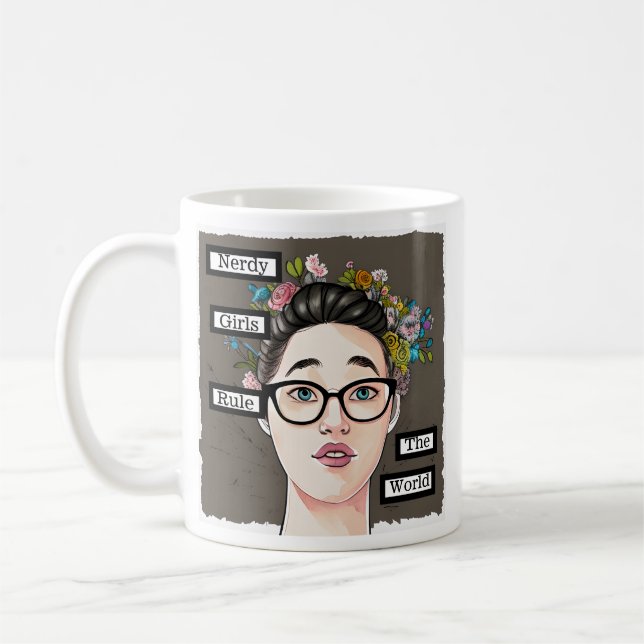 Nerdy Girls-regeln världen över Kaffemugg (Vänster)