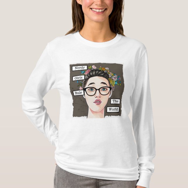 Nerdy Girls-regeln världen över T Shirt (Framsida)
